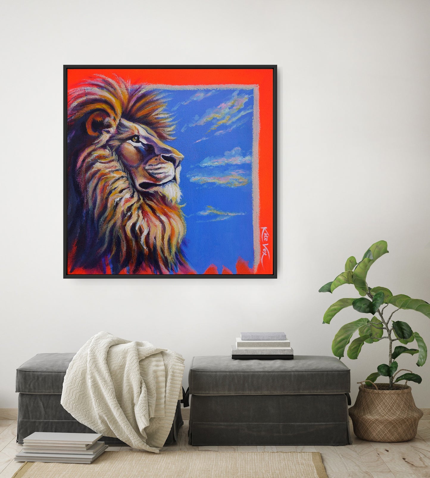 'Feeling Satisfied' (Big Cat Reality Box Series) Canvas Print