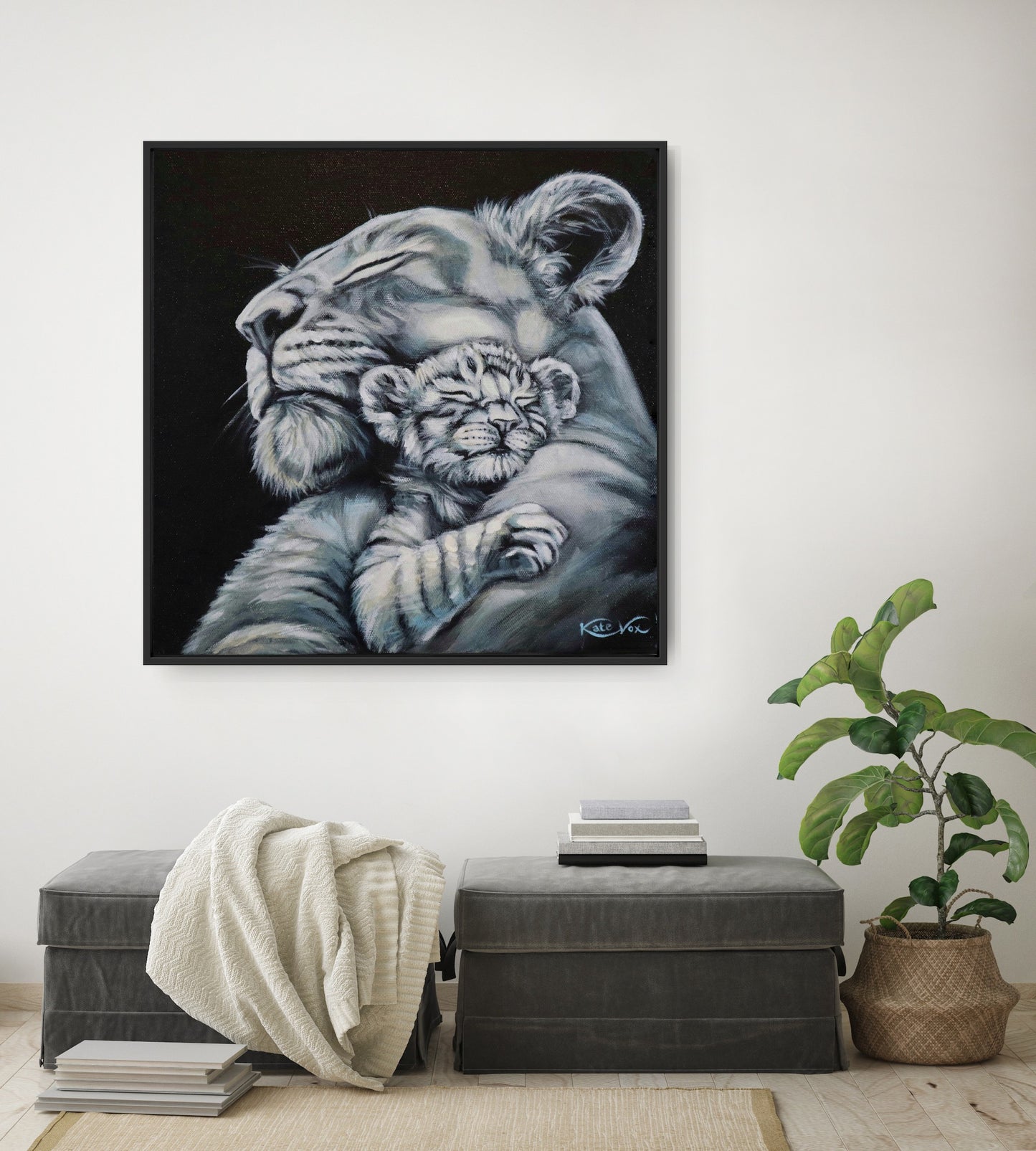 'Safe Space' (Lion Love Series)     Canvas Print