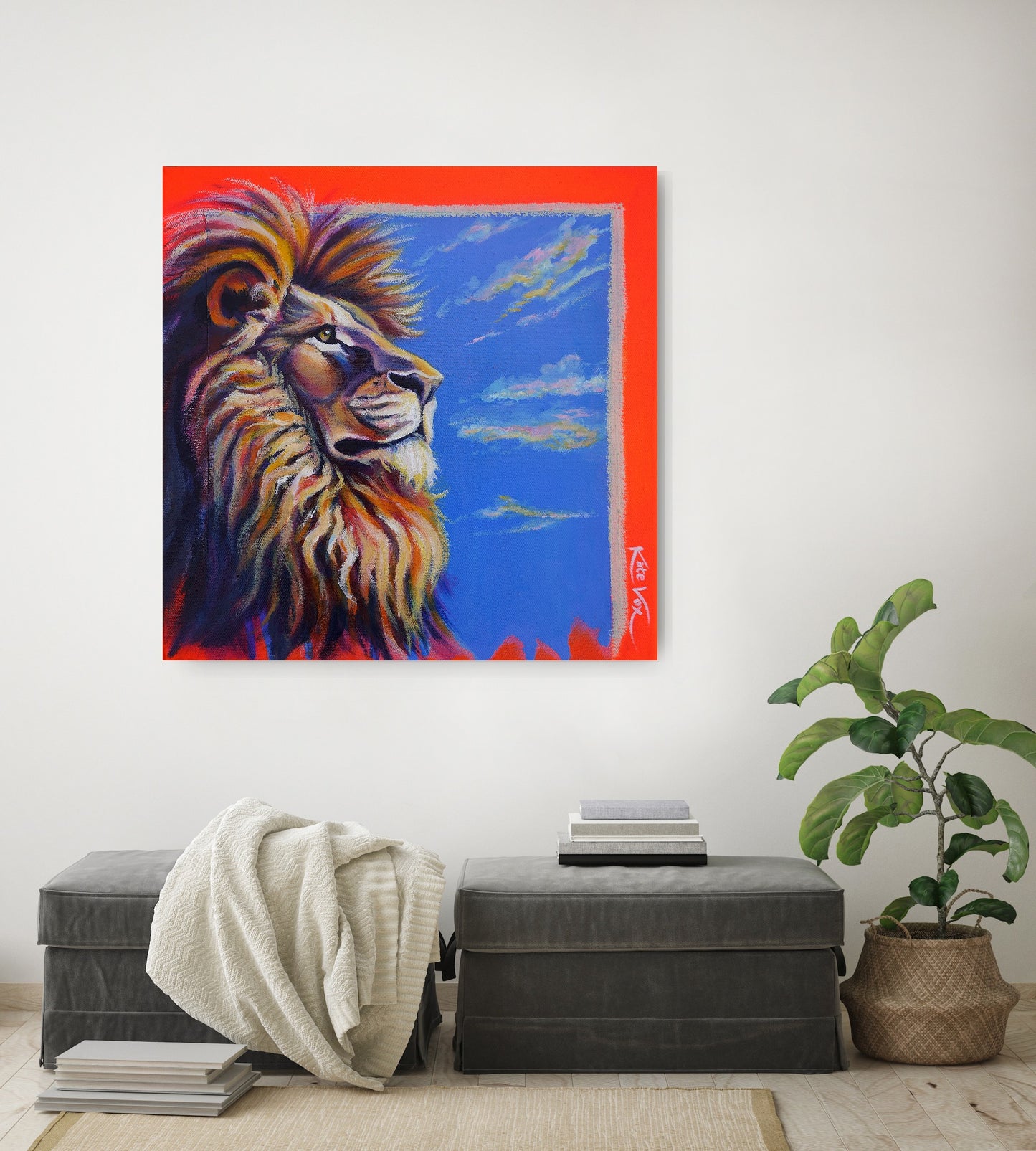 'Feeling Satisfied' (Big Cat Reality Box Series) Canvas Print